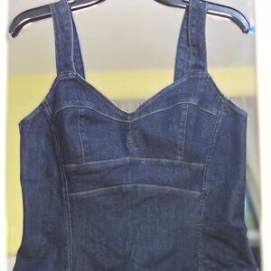 White House Black Market Denim Bustier Size 6
